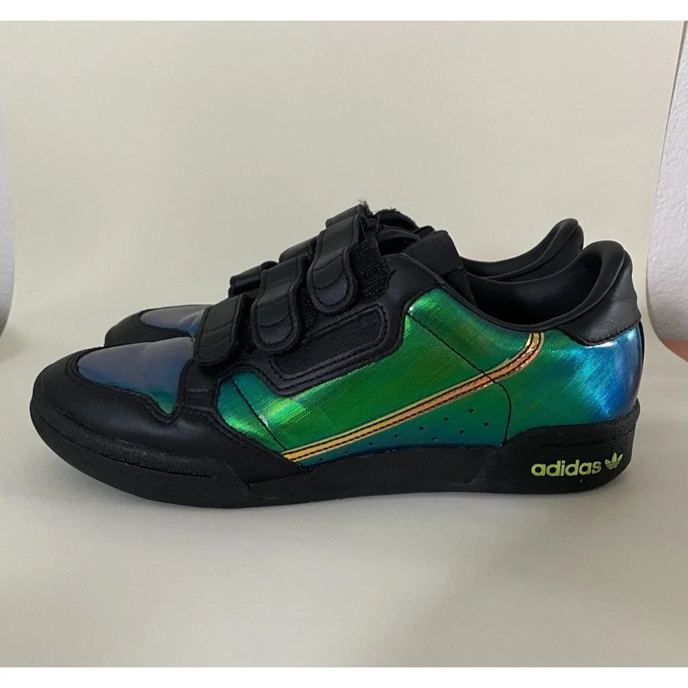 Adidas Continental 80 Women's Sneaker Size 7 Green‎ Black Gold Iridescent EE8738